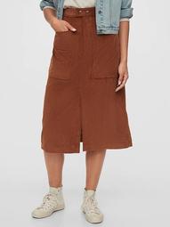 A-line Corduroy Midi Skirt