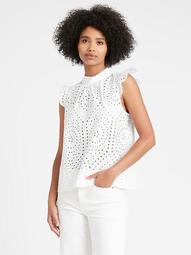 Unlined Eyelet Top