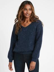 Sequin V-Neck Sweater