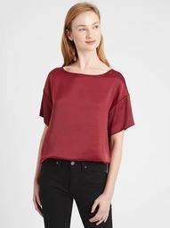 Relaxed Washed Satin Top