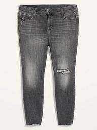 High-Waisted Secret-Slim Pockets Rockstar Super Skinny Plus-Size Ripped Ankle Jeans