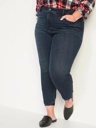 High-Waisted Secret-Slim Pockets Rockstar Super Skinny Plus-Size Cut-Off Ankle Jeans