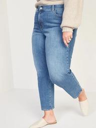 High-Waisted Secret-Slim Pockets O.G. Straight Plus-Size Jeans 