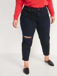 High-Waisted Secret-Slim Pockets O.G. Straight Plus-Size Ripped Jeans 
