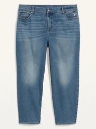 High-Waisted Secret-Slim Pockets O.G. Straight Plus-Size Ankle Jeans