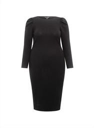 **DP Curve Black Ruched Sleeve Bodycon Dress