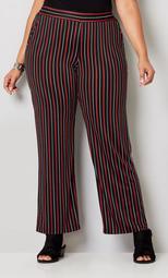 Stripe Pull On Pants Red Black Stripe - petite