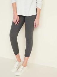 Mid-Rise Ruched Leggings for Women 