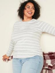 Luxe Striped Plus-Size Long-Sleeve Tee