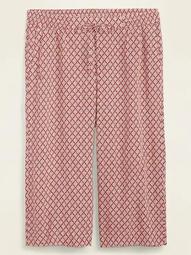 Mid-Rise Soft-Woven Pull-On Plus-Size Culotte Pants