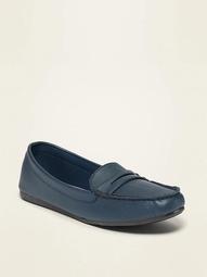 Faux-Leather Driving Moccasin Flats for Women