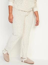 Mid-Rise Cozy Micro Performance Fleece Plus-Size Leopard-Print Pajama Pants