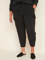 High-Waisted StretchTech Utility Plus-Size Ankle Pants