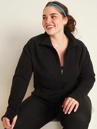Go-Warm Micro Performance Fleece Plus-Size 1/4-Zip Sweatshirt