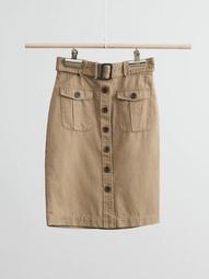 Heritage Cotton-Linen Safari Skirt