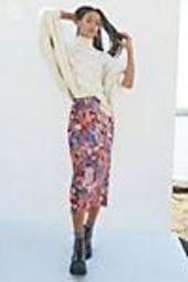 Tilda Pleated Velvet Midi Skirt