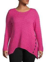 Plus Asymmetric Cotton-Blend Sweater