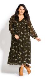 Gentle Floral Dress - military