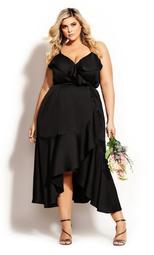 Ruffle Amore Maxi Dress - black