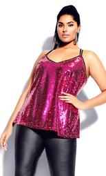 Glimmer Top - hot pink