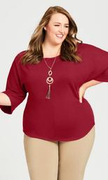Texture Knit Top - berry