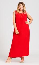 Holly Crochet Maxi Dress - scarlet