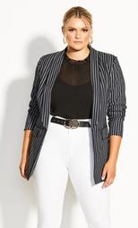 Elegant Stripe Jacket - black