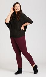 Luxe Sateen Pull On Pant Mahogany - petite