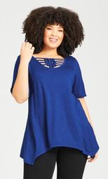 Knotted Cage Tunic - cobalt