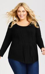 Milly Pleat Top - black