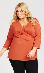 ITY Solid Surplice Top  - rose