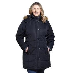 Plus Size Weathercast Faux-Fur Hood Puffer Coat
