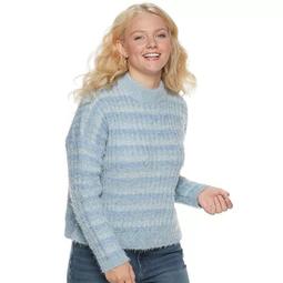 Juniors' Plus Size Candie's® Eyelash Mock Neck Pullover Sweater