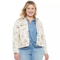 Plus Size Sonoma Goods For Life® Everyday Zip-Front Jean Jacket
