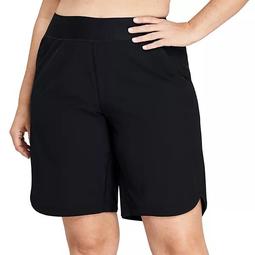 Plus Size Lands' End Quick Dry Thigh-Minimizer With Panty Swim Modest Board Shorts