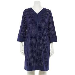 Plus Size Croft & Barrow® Zip-Front Caftan Nightgown