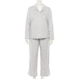 Plus Size Croft & Barrow® Velour Pajama Shirt & Pajama Pants Set