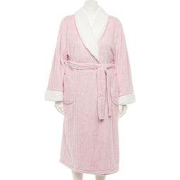 Plus Size Croft & Barrow® Shawl Collar Pile Knit Wrap Robe