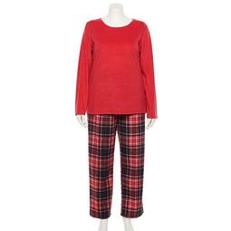 Plus Size Croft & Barrow® Long Sleeve Pajama Top & Pajama Pants Set
