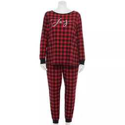 Plus Size Croft & Barrow® Cozy Long Sleeve Pajama Top & Pajama Pants Set