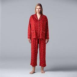 Plus Size Simply Vera Vera Wang Cozy Pajama Shirt, Pajama Pants & Socks Set