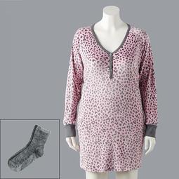 Plus Size Simply Vera Vera Wang Velour Sleepshirt & Socks Set