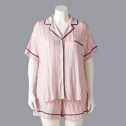Plus Size Simply Vera Vera Wang Short Sleeve Pajama Shirt & Pajama Boxer Shorts Set