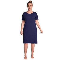 Plus Size Lands' End Brushed Back Short Sleeve Nightgown