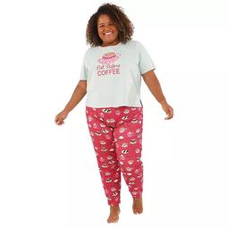 Plus Size Nite Nite by Munki Munki Pajama Top & Pajama Pants Set