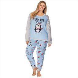 Plus Size Jammies For Your Families® Cool Penguin Top & Pants Pajama Set by Cuddl Duds