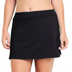 Plus Size Lands' End Tummy Panel Thigh-Minimizer Swim Skirt
