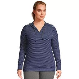 Plus Size Lands' End Long Sleeve Cozy Jersey Pajama Hoodie