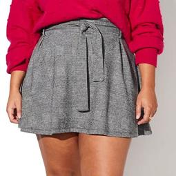 Juniors' Plus Size Vylette™ Belted Paperbag Skirt