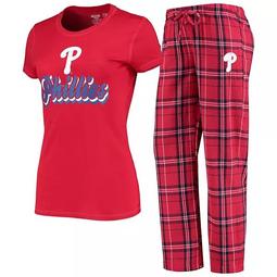 Women's Concepts Sport Red/Black Philadelphia Phillies Ethos T-Shirt & Pants Set